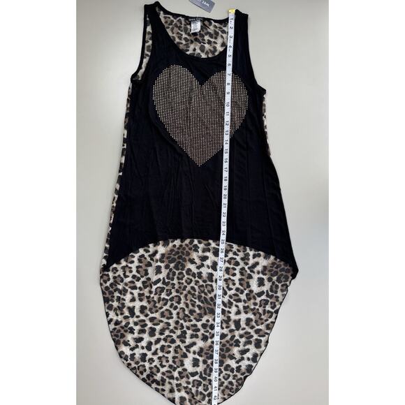 Vintage Wet Seal Cheetah Bedazzled Women’s Top Size S High Low Y2K Millennial - Picture 8 of 13